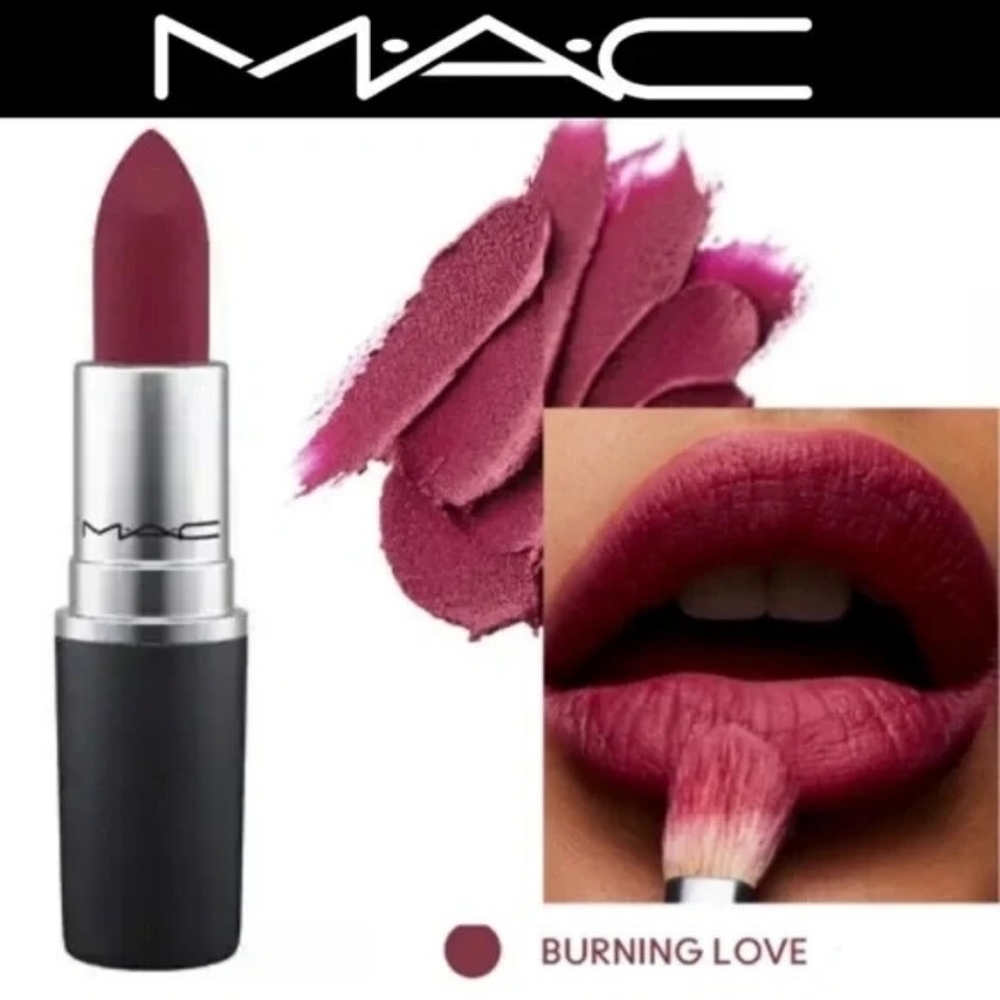 Two New Mac Powder Kiss Lipsticks 305 Burning Love